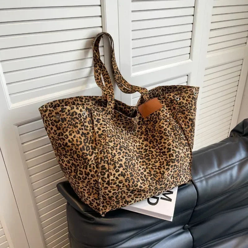 Vintage Leather Tote Shoulder Bag for Women
