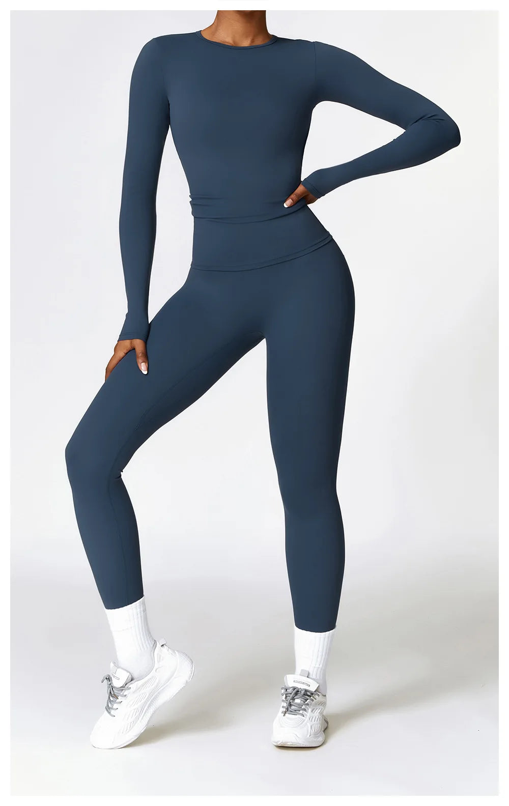 Women Long Sleeve Crop Yoga Top Quick Dry Fitness Shirt