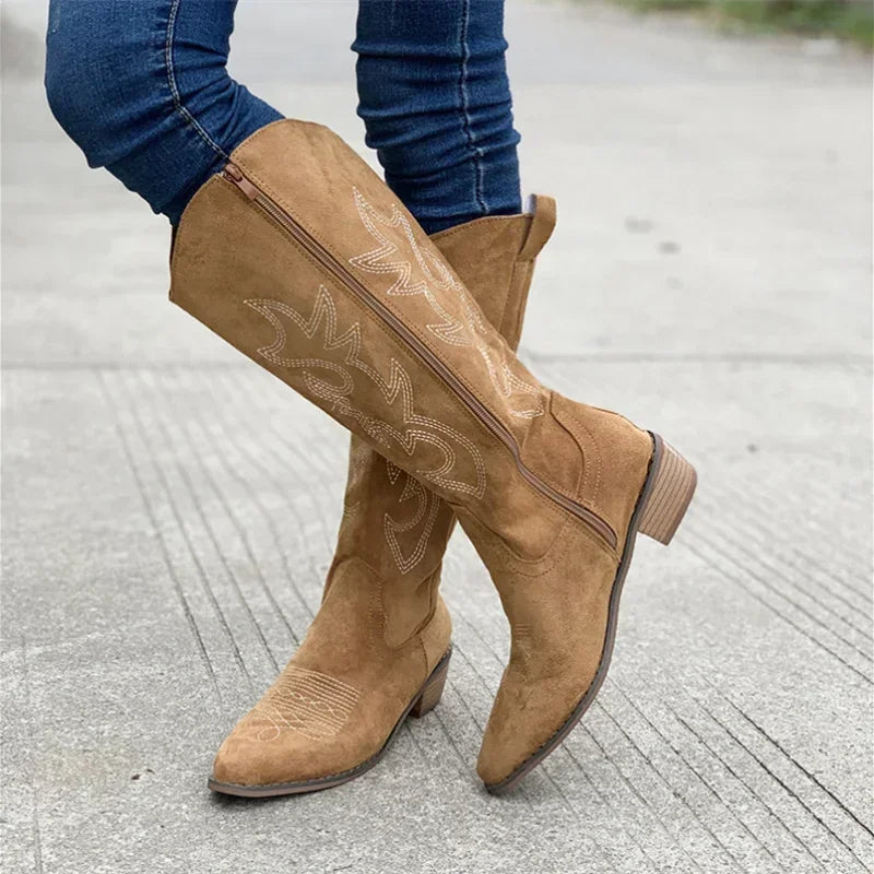 Women Embroidered Western Cowboy Boots