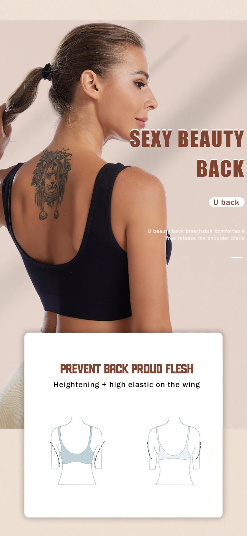 Women Wireless Seamless Yoga Bra Adjustable Fitness Vest