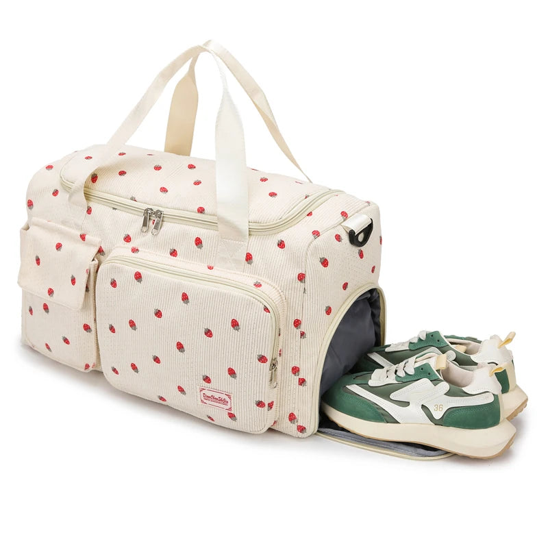 Large Capacity Corduroy Travel Tote Bag for Women