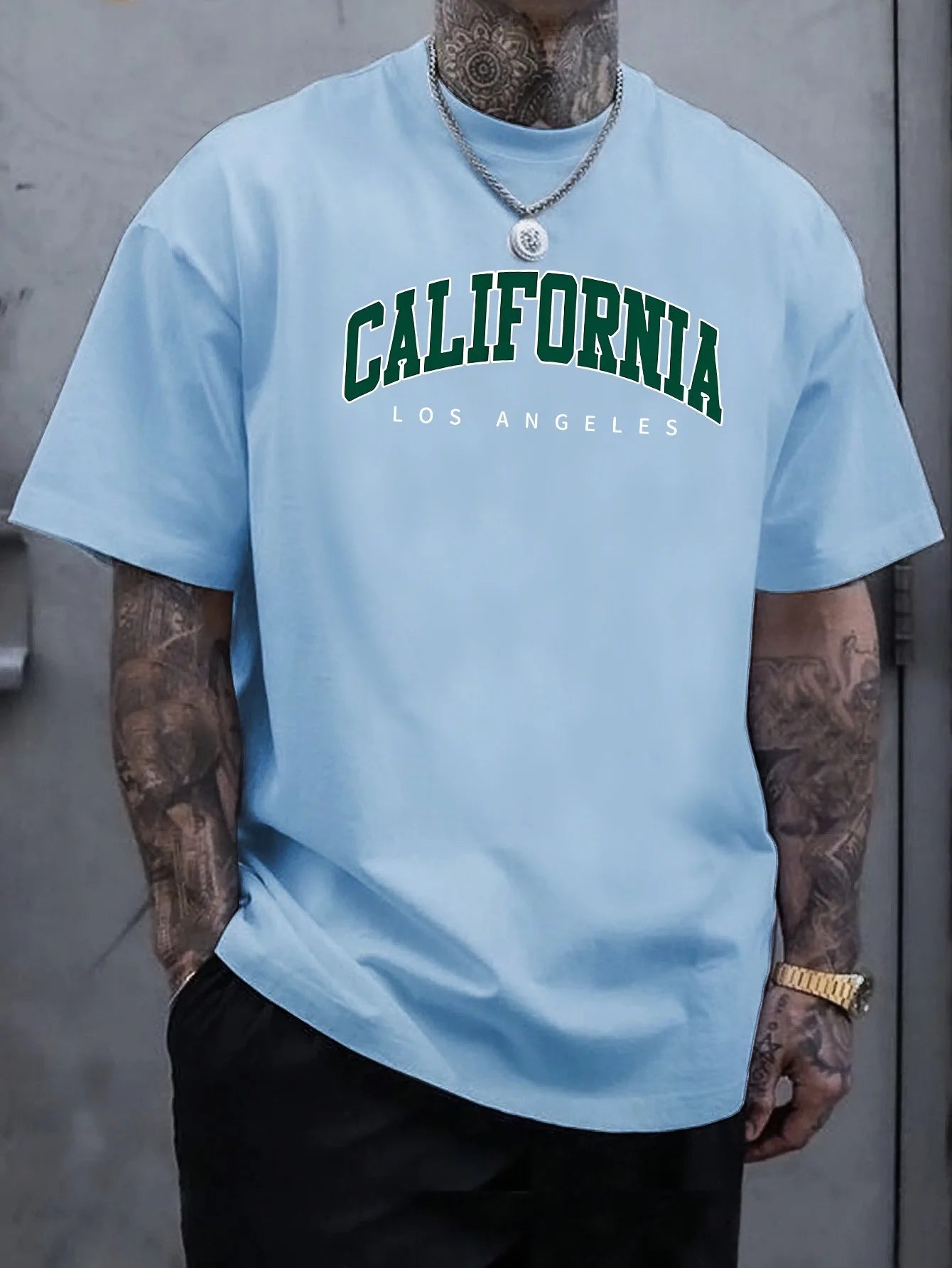 Men Cotton California Graphic Casual Short Sleeve T Shirt