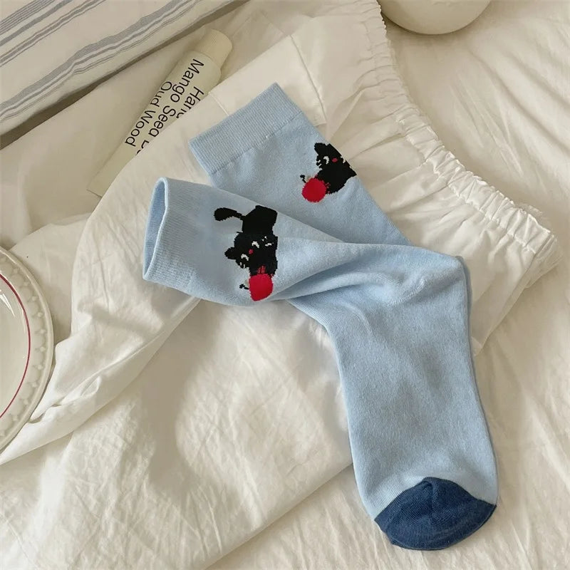Cute Cartoon Cotton Long Socks for Women