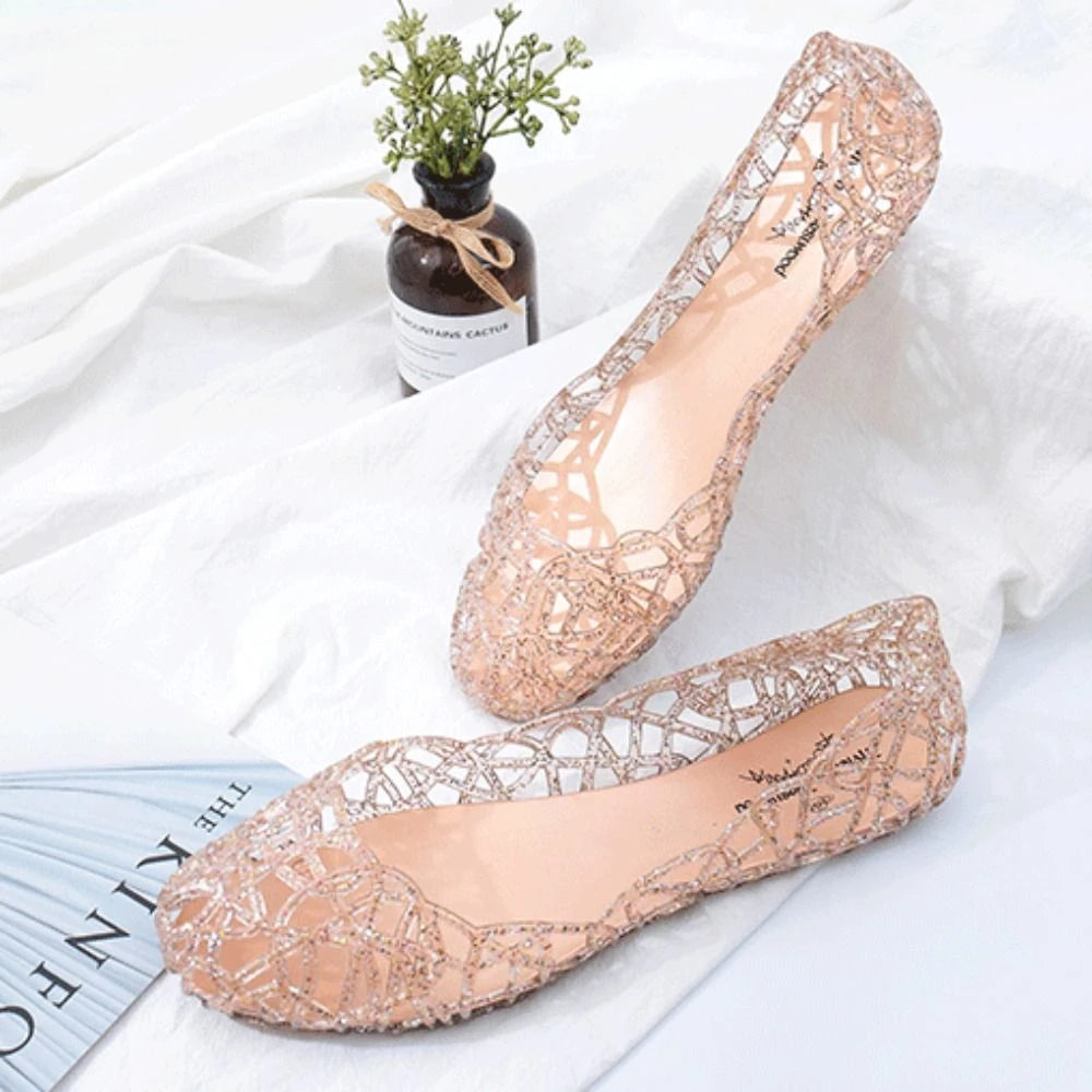 Women Clear Mouth Beach Jelly Flats