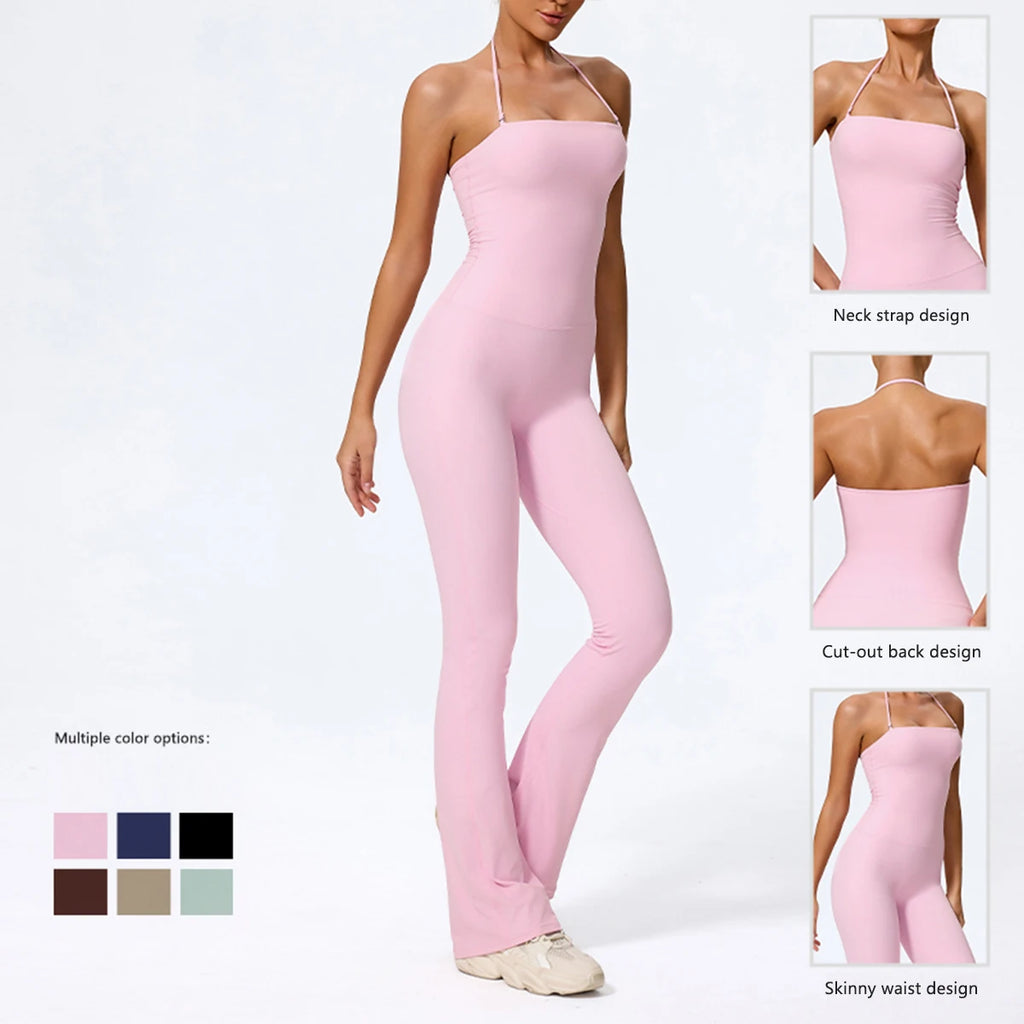 Women Sleeveless Yoga Jumpsuit Fitness Sports Bodysuit