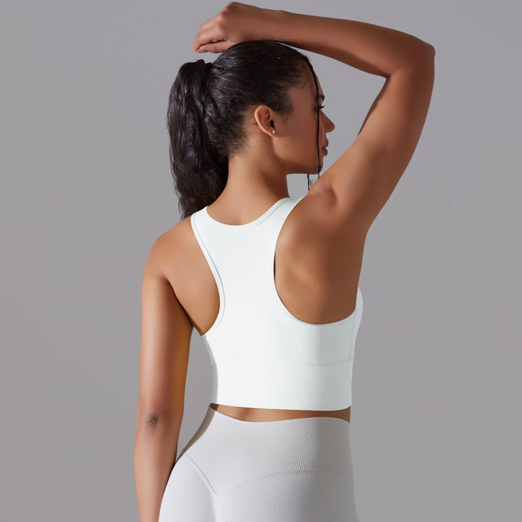 Women Nylon Sports Elastic Crop Top