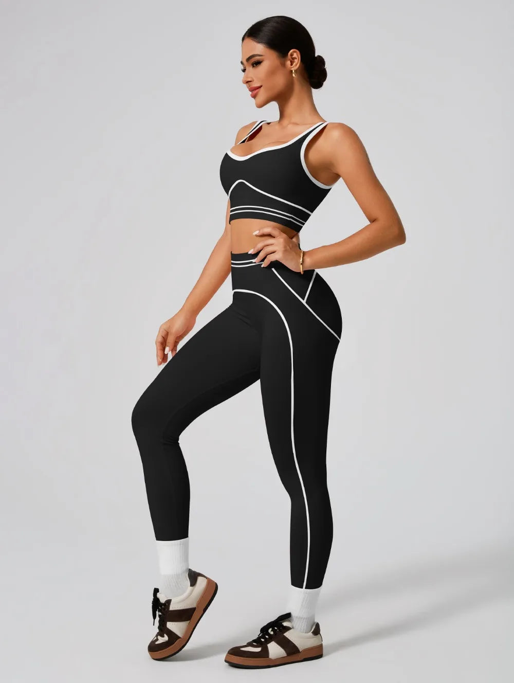 Women Seamless Yoga Set Sports Bra and High Waist Leggings Fitness Outfit