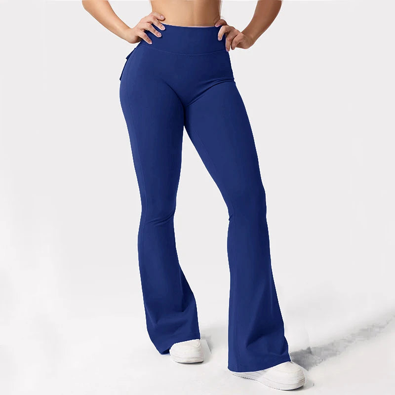 Women Wide Leg Yoga Leggings High Stretch with Pockets Fitness Pants