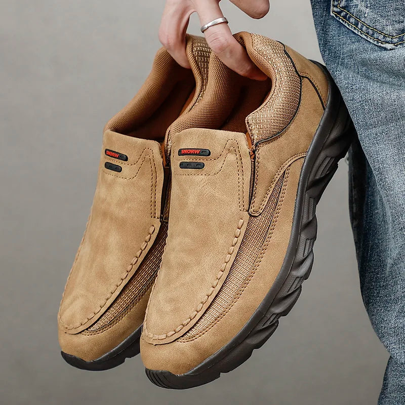 Men Leather Casual Shoes Breathable Loafers