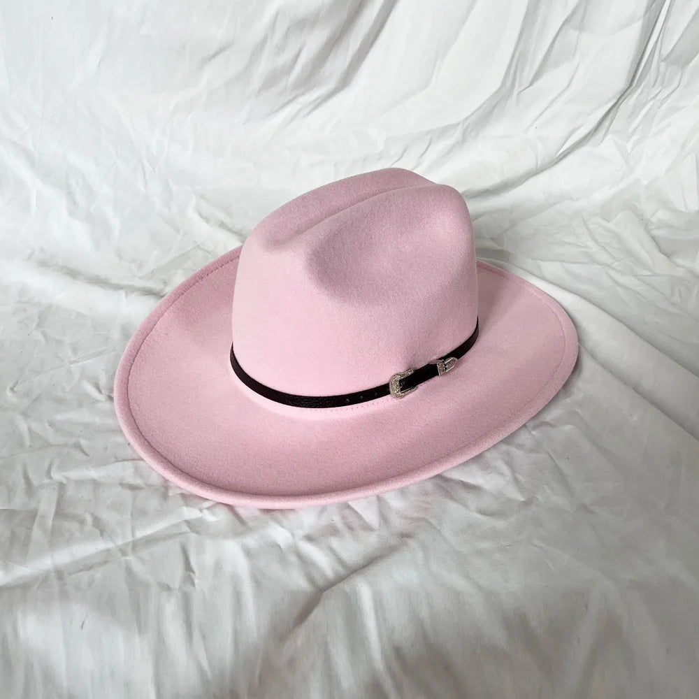 Men Vintage Western Cowboy Wide Brim Hat