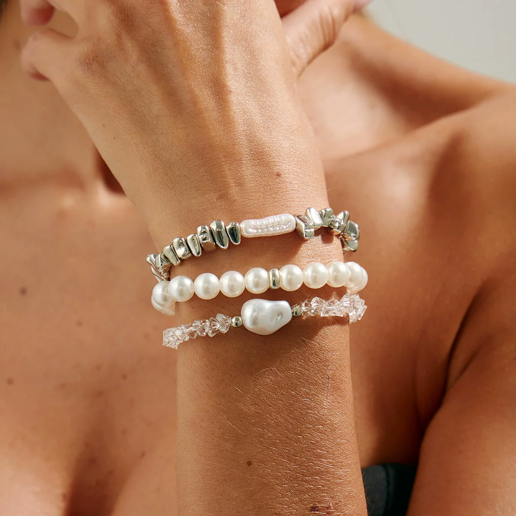 Women Vintage Pearl Bead Chain Bracelet Fashion Jewelry