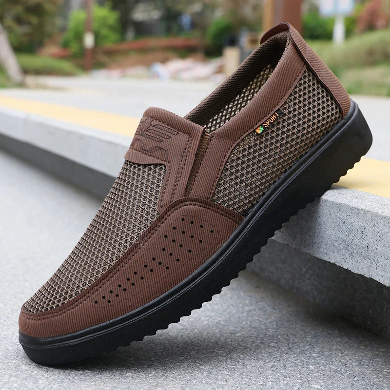 Men Breathable Mesh Slip On Loafers