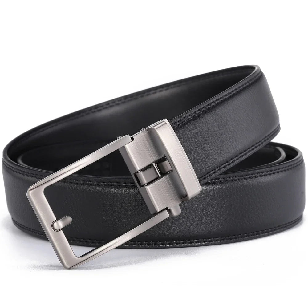 Men Luxury Genuine Leather Automatic Buckle Belt