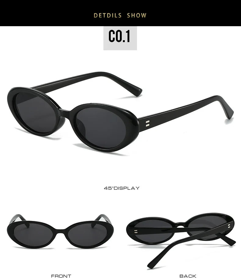 Women Vintage Small Oval Retro Fashion Sunglasses