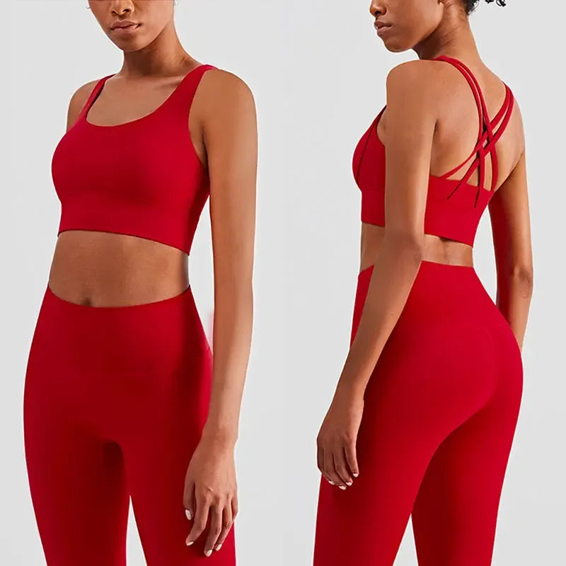 Women 2 Piece Bodysuit Set Sports Bra and Leggings Fitness Outfit
