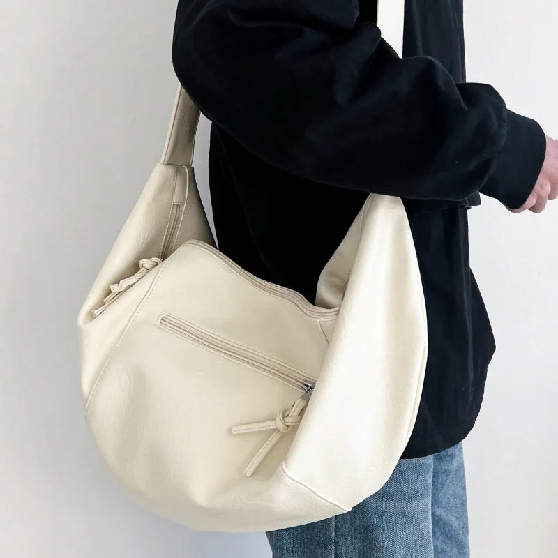 Stylish PU Dumpling Crossbody Bag for Men