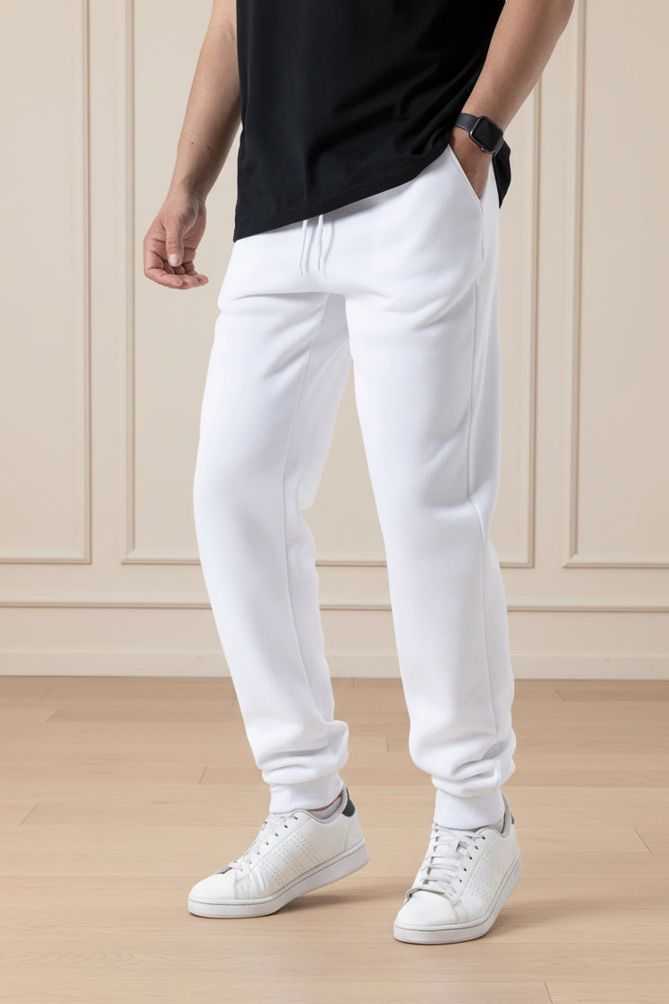 Men Elastic Waist Fleece Jogger Sweatpants
