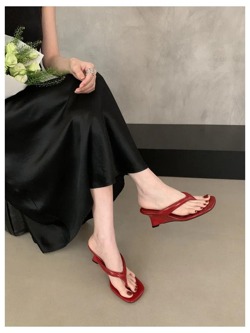 Women Wedge Heel Flip Flop Sandals