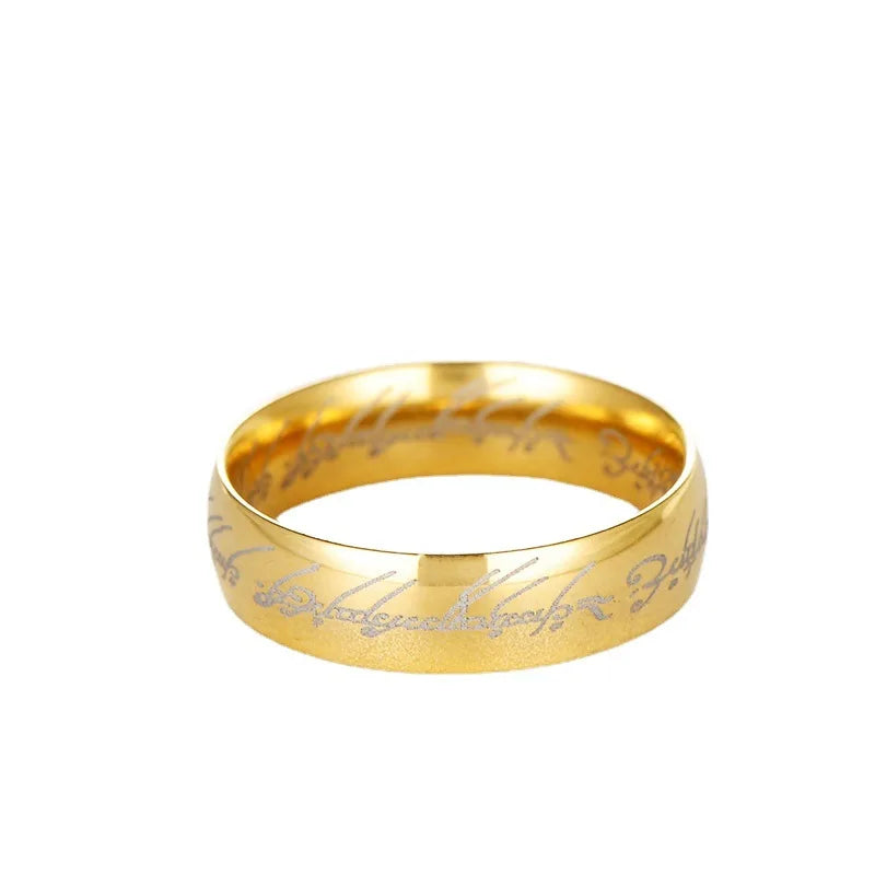 Men Stainless Steel Laser Engraving Exquisite Ring