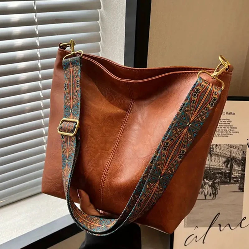 Solid Color Zipper Tote Shoulder Bag for Women