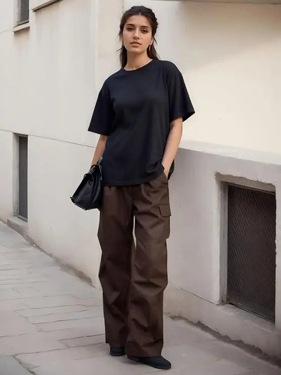 Women Cotton Solid Color Short Sleeve T Shirt Casual Breathable Tee