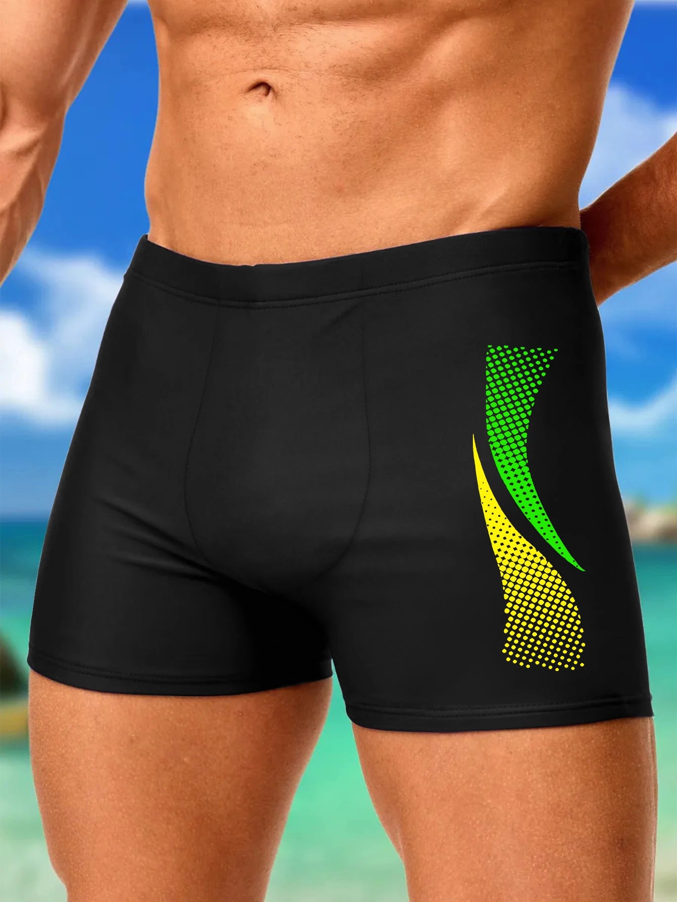 Men Quick Dry Printed Trunks Boxer Shorts