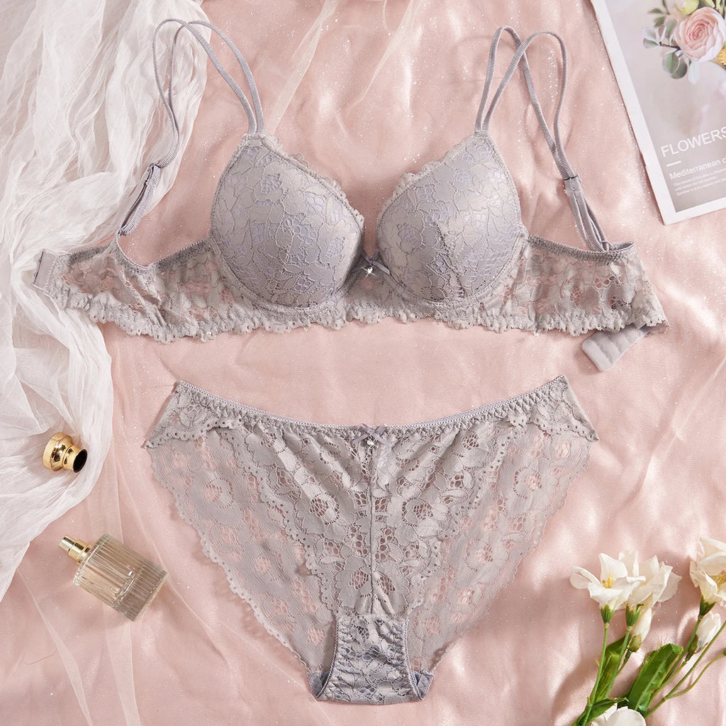 Piece Lace Bra and Panty Set for Women
