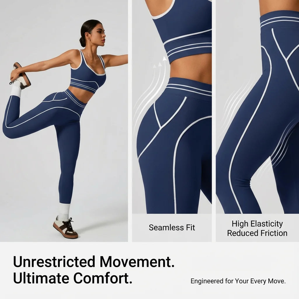 Women Seamless Yoga Set Sports Bra and High Waist Leggings Fitness Outfit