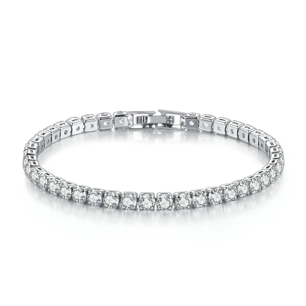 Women 4mm Zircon Tennis Bracelet Wedding Jewelry