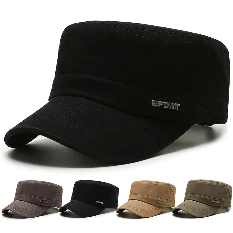 Men Casual Military Flat Cap Fashion Hat