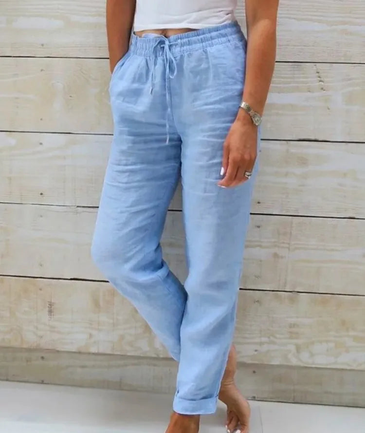 Cotton Linen Summer Pants for Women