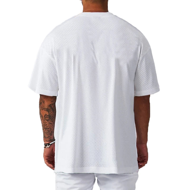 Men Oversized Mesh Gym Sports T Shirt