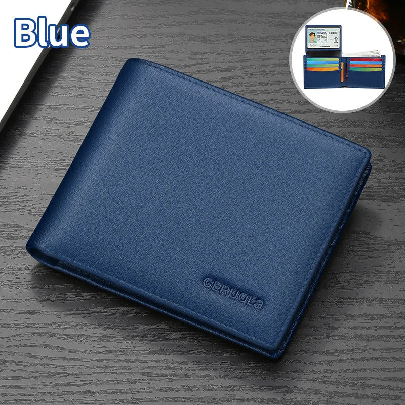 Genuine Leather Large Capacity Ultra Thin Wallet for Men