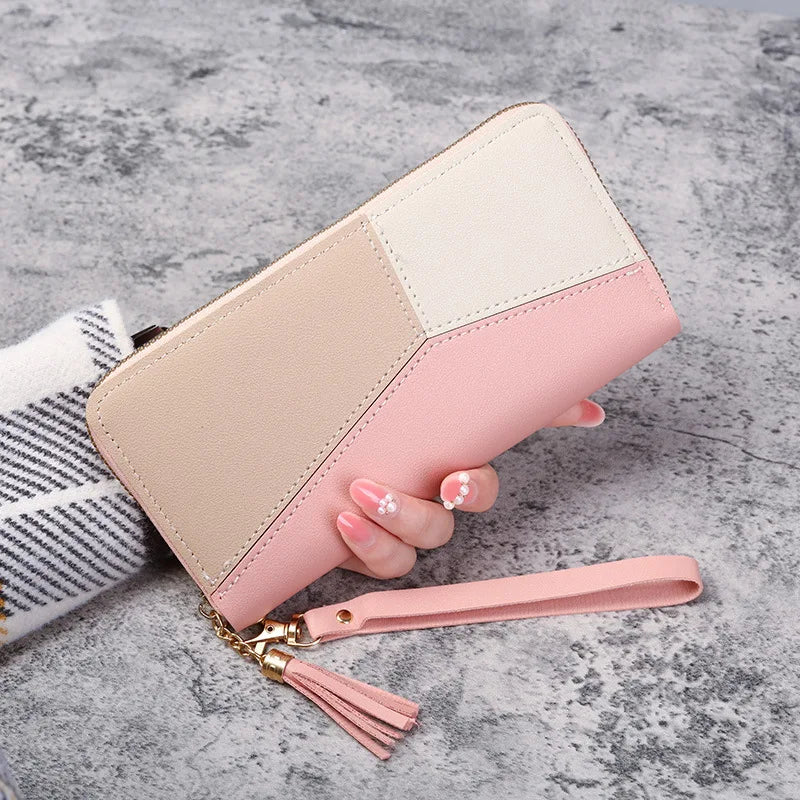Long Zipper PU Leather Clutch Wallet for Women