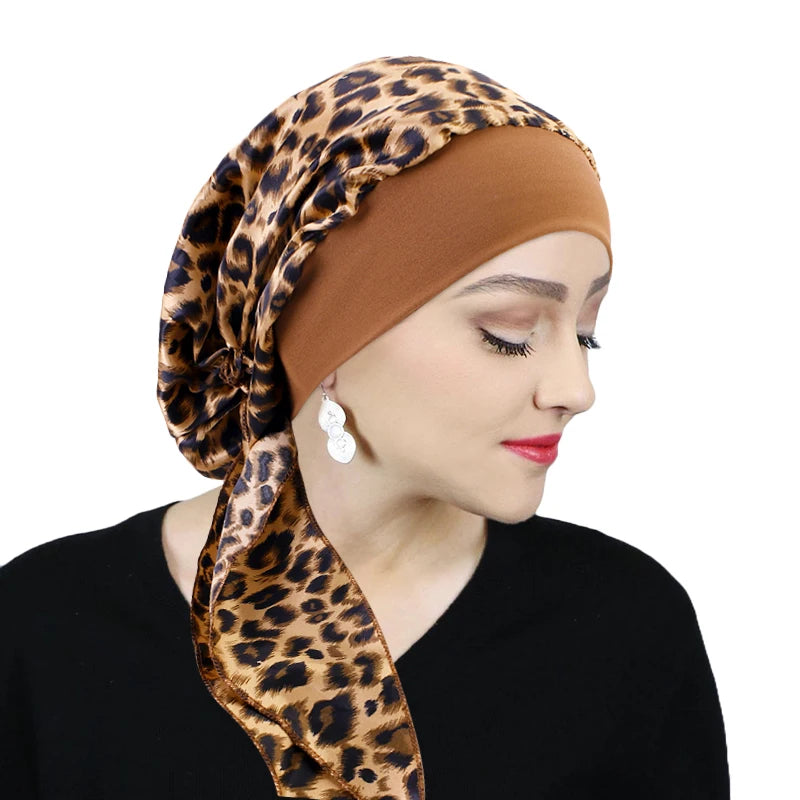 Women Printed Elastic Turban Headscarf Hair Wrap Cover