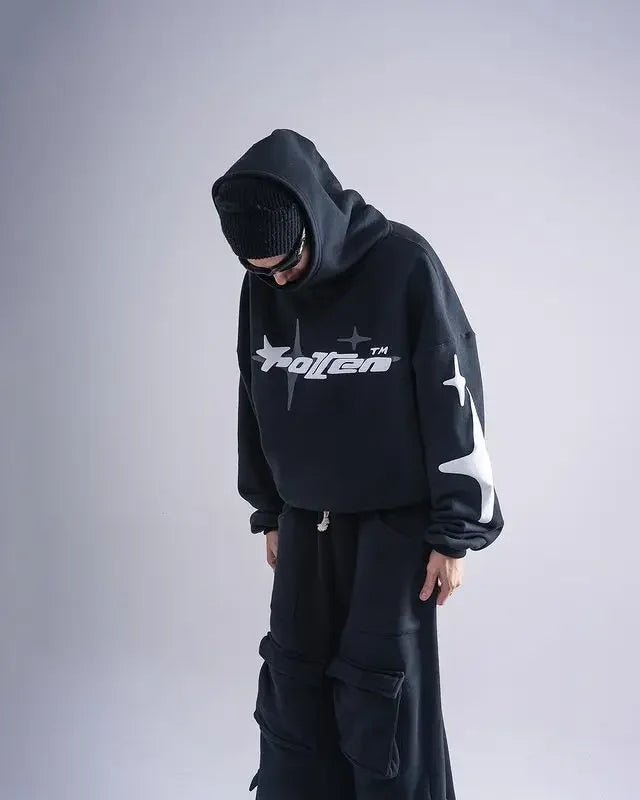 Men Retro Gothic Oversized Hoodie Sweatshirt
