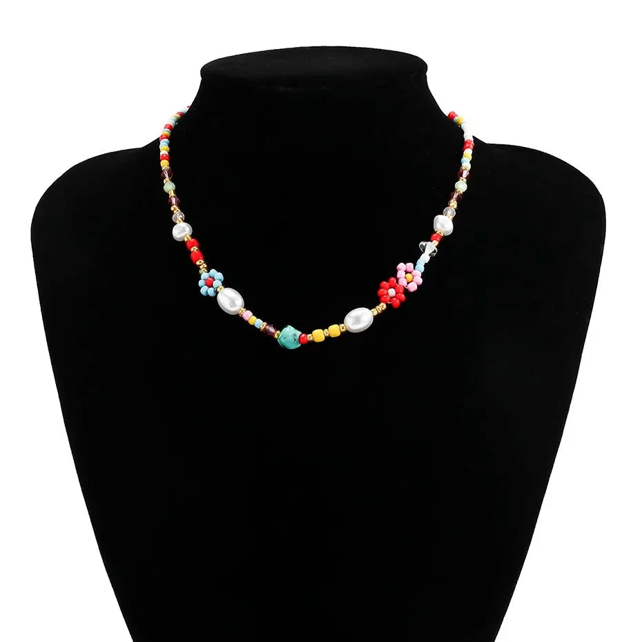 Women Dalmatian Beaded Pendant Necklace
