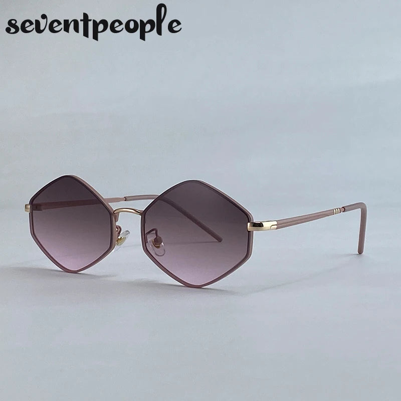 Women Hexagon Punk Vintage Polygon Sunglasses Fashion Eyewear