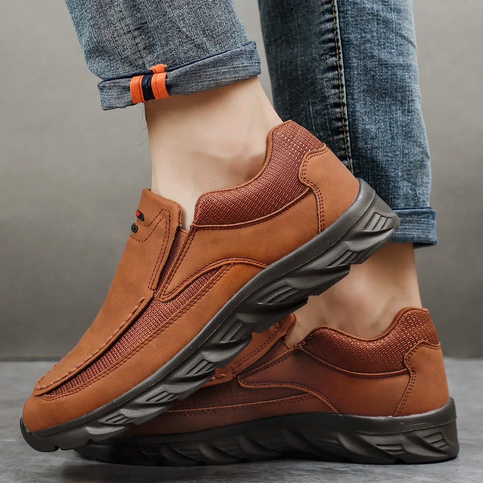 Men Leather Casual Shoes Breathable Loafers