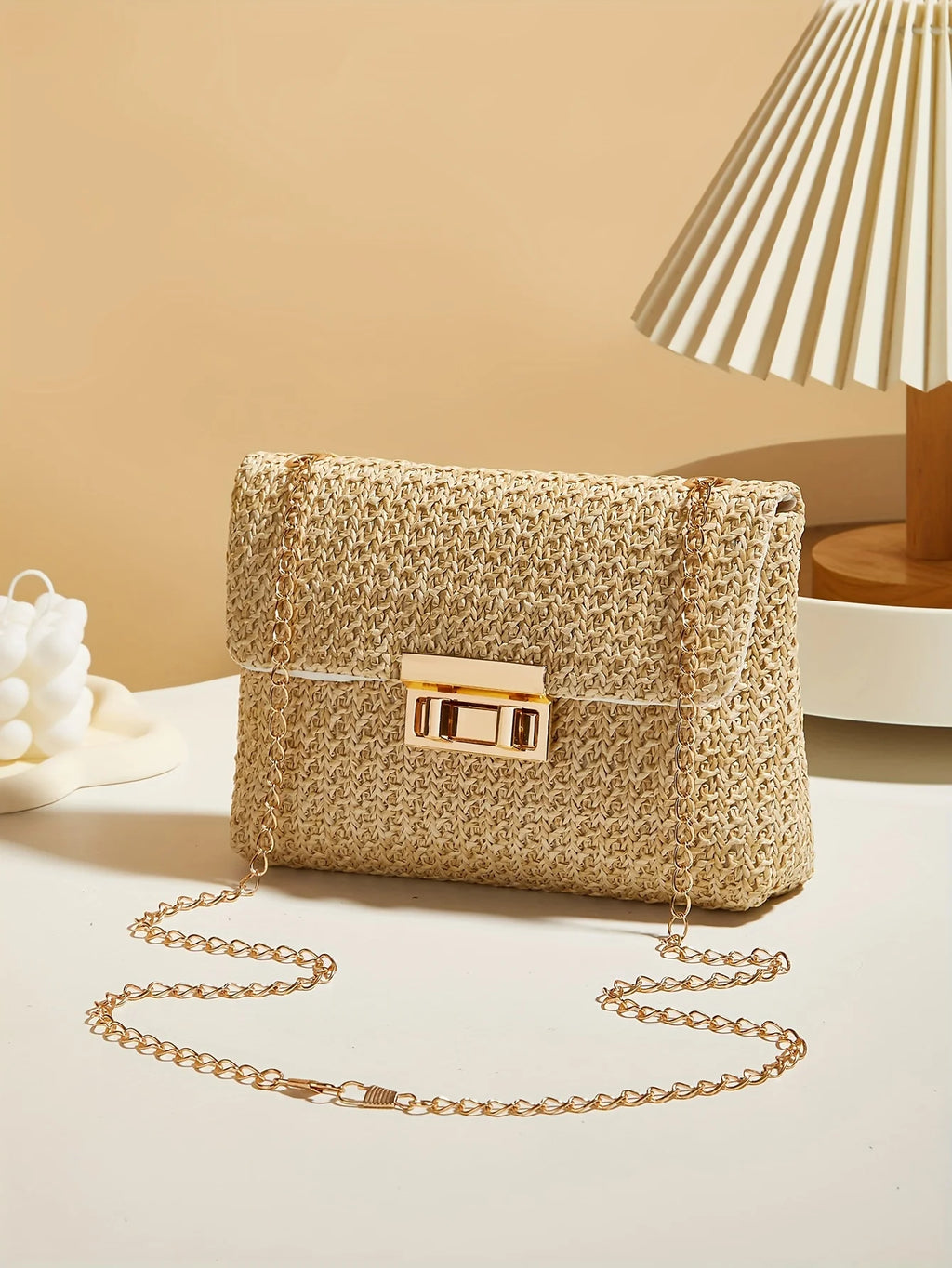 Woven Straw Shoulder Crossbody Bag for Women