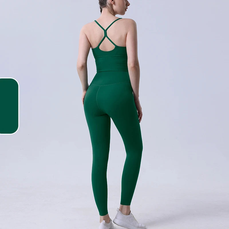 Women 2 Piece Sports Bra and Leggings Fitness Bodysuit