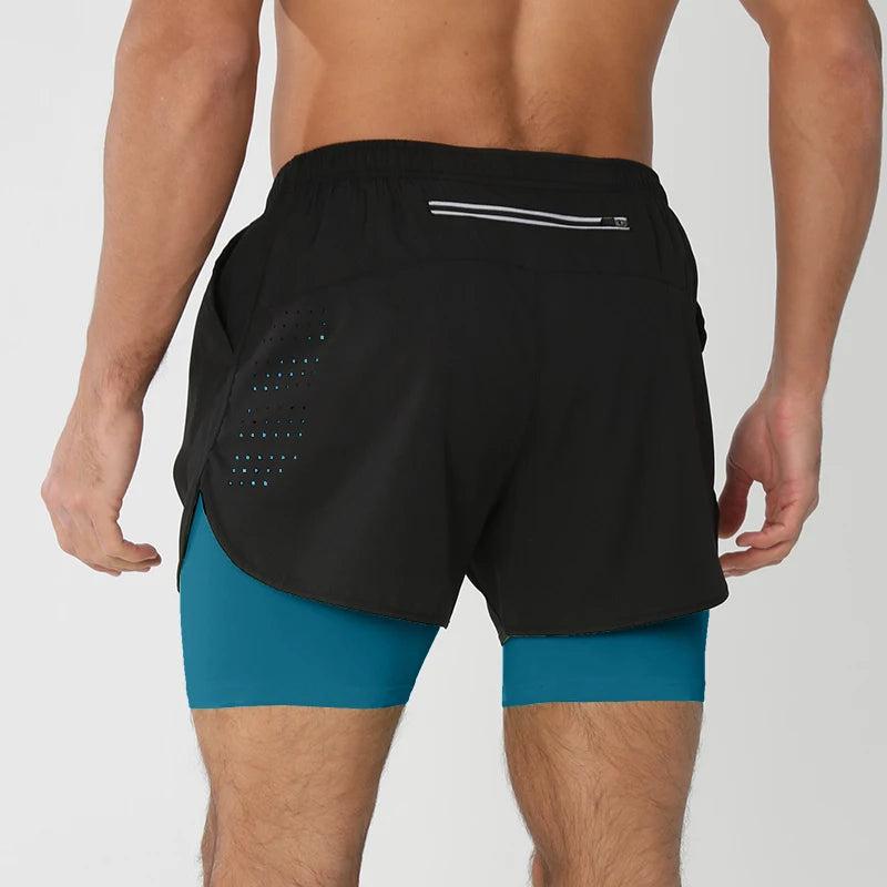 Quick-Dry Double Layer Workout Shorts for Men