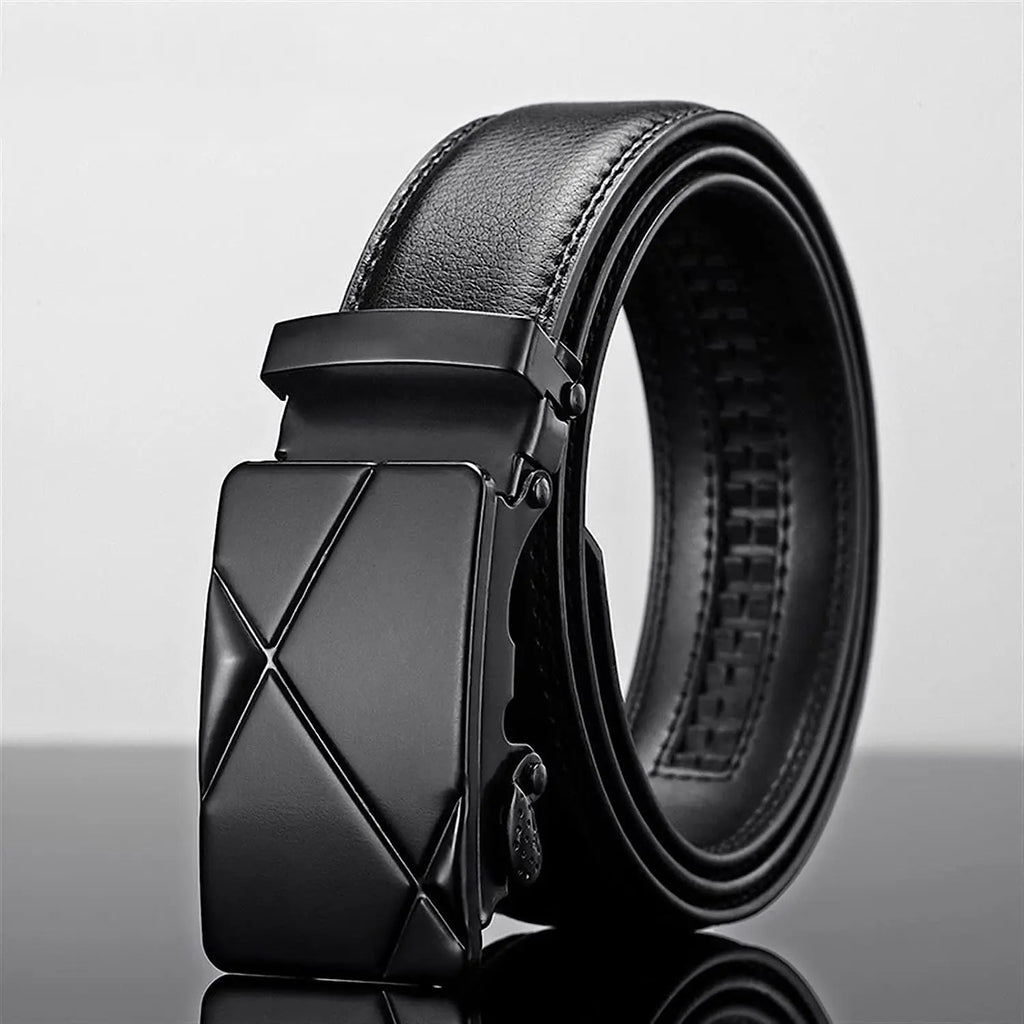 Men Luxury PU Leather Automatic Buckle Belt