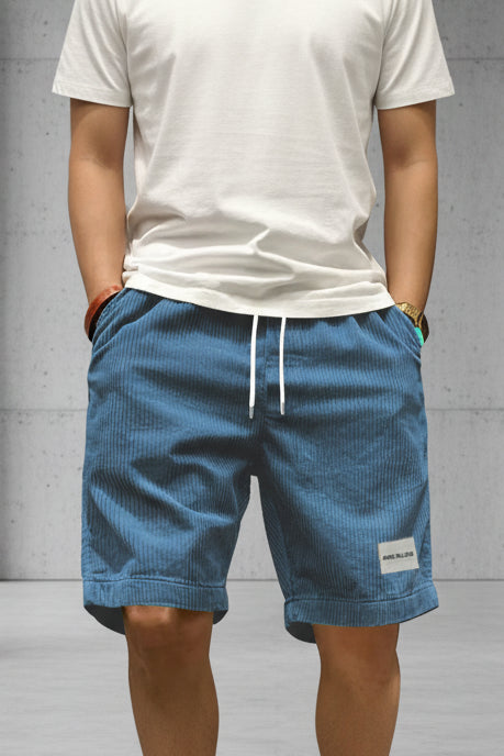 Men Vintage Corduroy Cargo Shorts