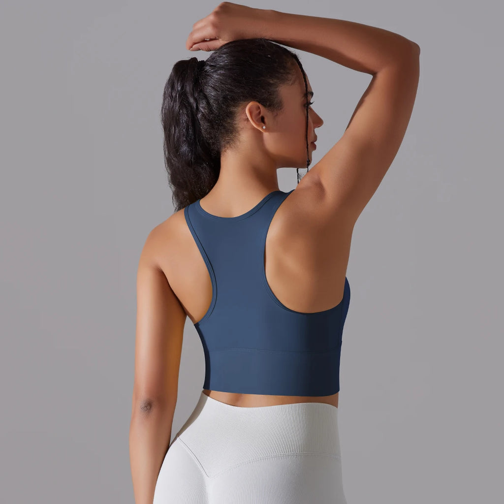 Women Nylon Sports Elastic Crop Top