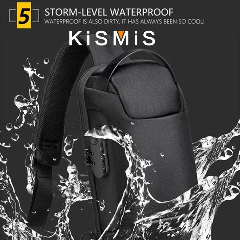 Waterproof Anti Theft USB Charging Crossbody Bag for Men