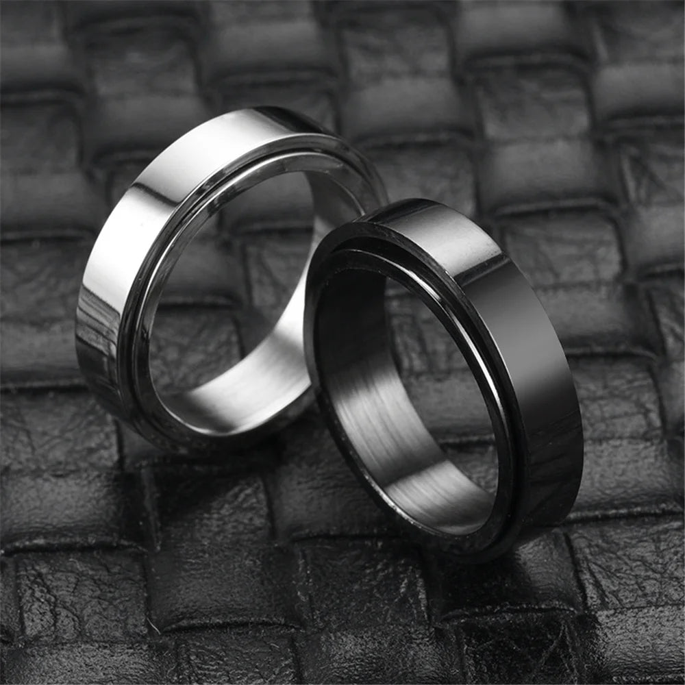 Men Stainless Steel Spinner Fidget Ring