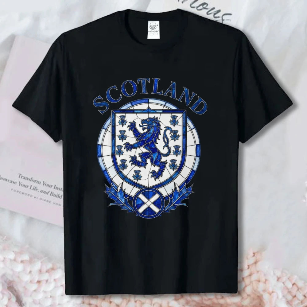 Scotland Soccer Mosaic Graphic Cotton T Shirt for Men