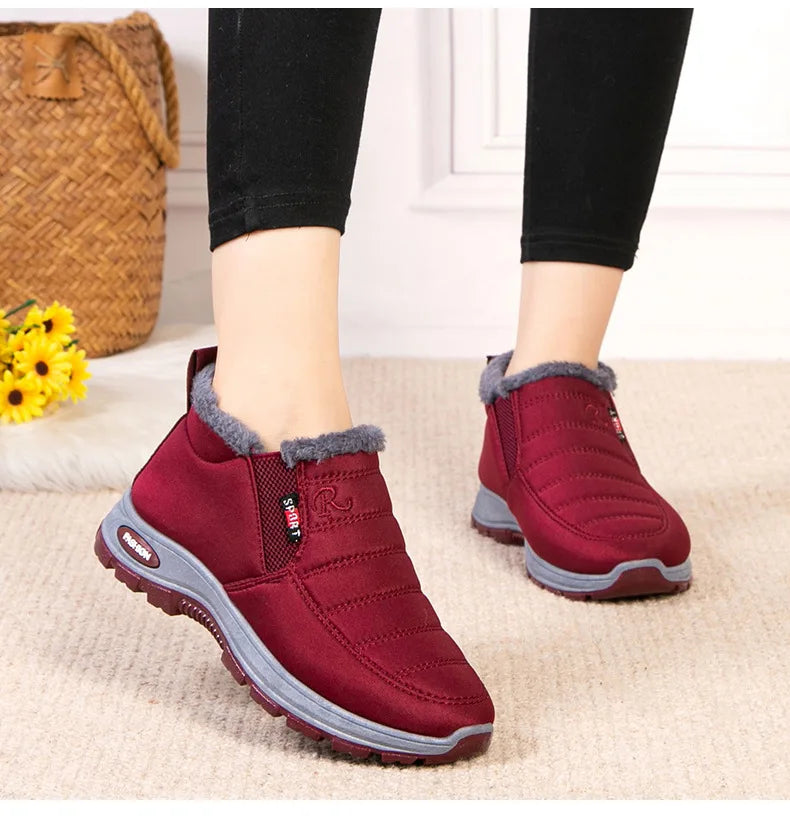 Women Plush Waterproof Snow Boots Winter Shoes