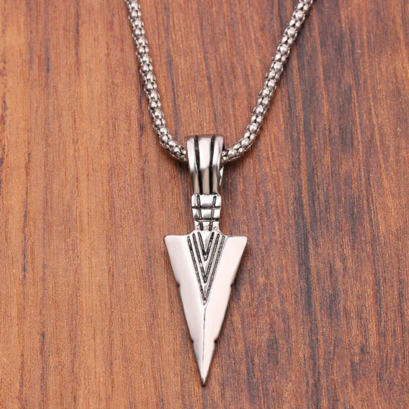 Men Arrow Pendant Long Chain Necklace